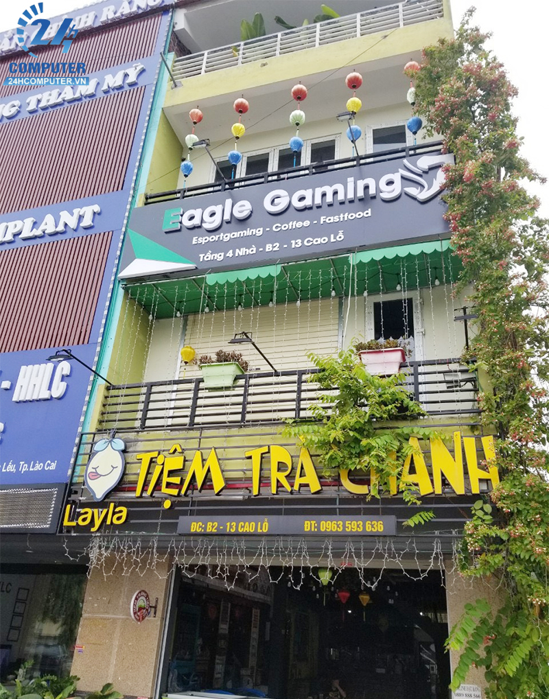 Tổng quan bên ngoài dự án phòng net Eagle Gaming Lào Cai