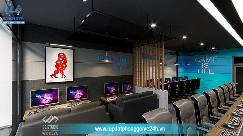 Thiết kế nội thất phòng net tại Hạ Long - HD Gaming
